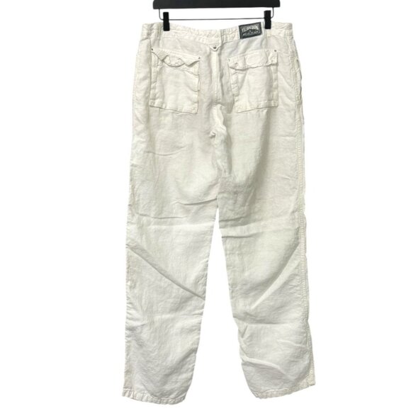 Vilebrequin Men's White Linen Pants Straight Leg Classic Resort Pockets Size L - Picture 4 of 16